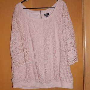 Torrid Blush Pink Lace Pullover Jacket